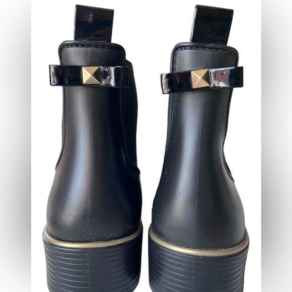 Kate Spade New York Sedgewick Rubber Black Chelsea Rainboots Bow Size 7 - Picture 7 of 11